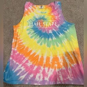 comfort colors tie-dye “hail state” tank top